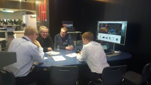 Huddle Desk on JM Stand ISE 2017 University